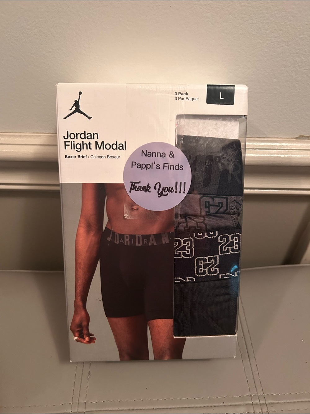 Jordan Men's Boxer Briefs 3-Pack - Black & Gray